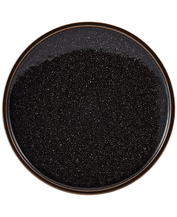 Aparelho de Jantar e Chá em Porcelana Preto Artístico Borda Reta Lunéa - 16 Peças