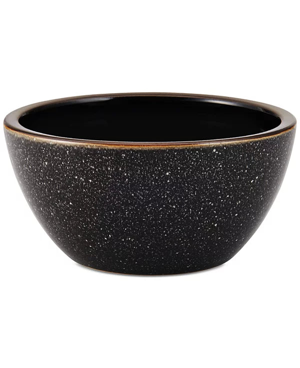 Aparelho de Jantar e Chá em Porcelana Preto Artístico Borda Reta Lunéa - 16 Peças
