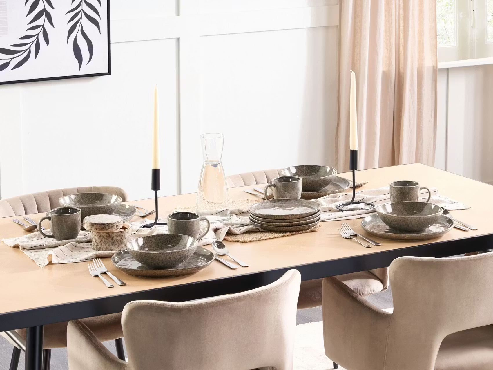 Aparelho de Jantar e Chá 20 Peças em Porcelana Contemporâneo – Akihiro
