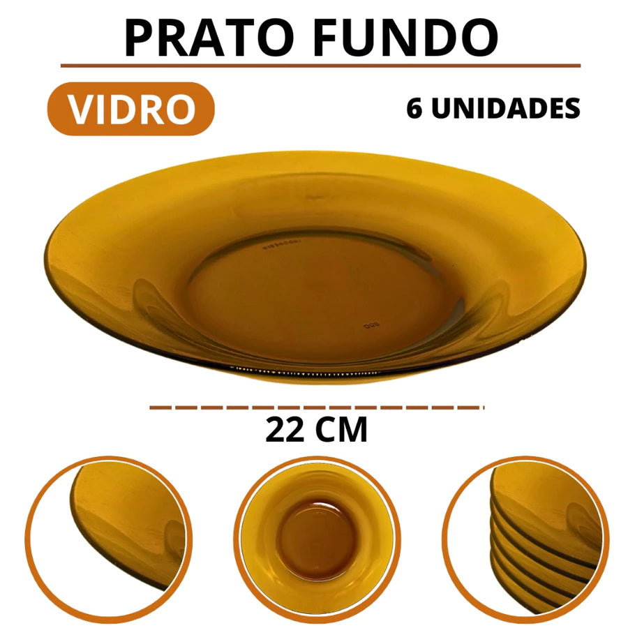 Prato Fundo Duralex Clássico Robusto - 6 Peças