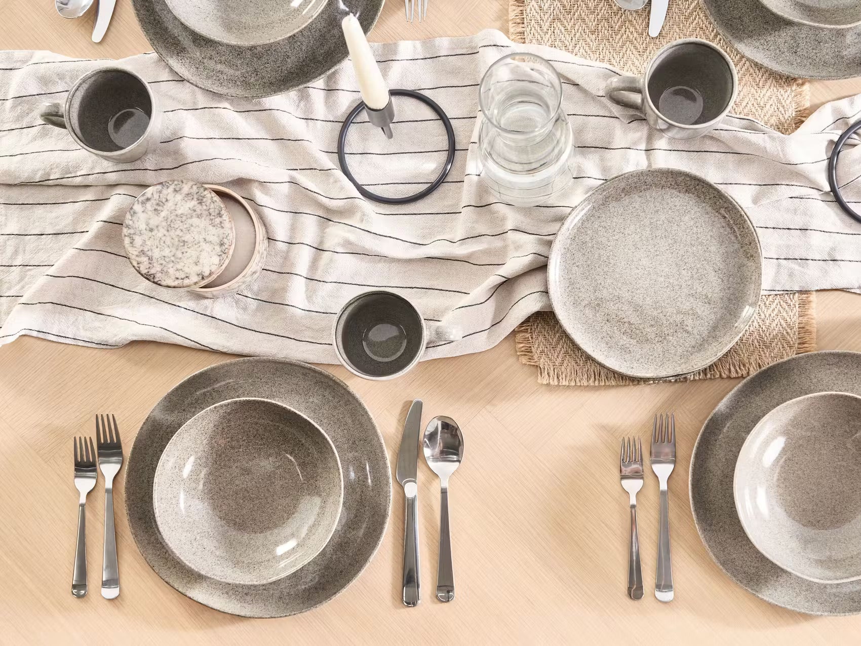 Aparelho de Jantar e Chá 20 Peças em Porcelana Contemporâneo – Akihiro