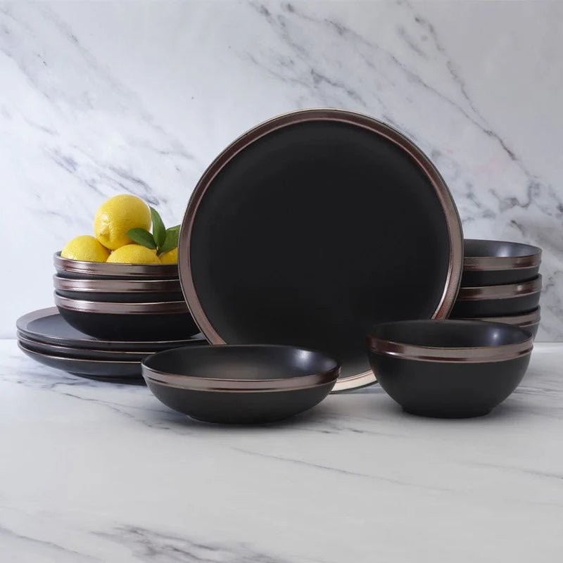 Aparelho de Jantar 15 Peças em Porcelana Minimalista – Kuroi