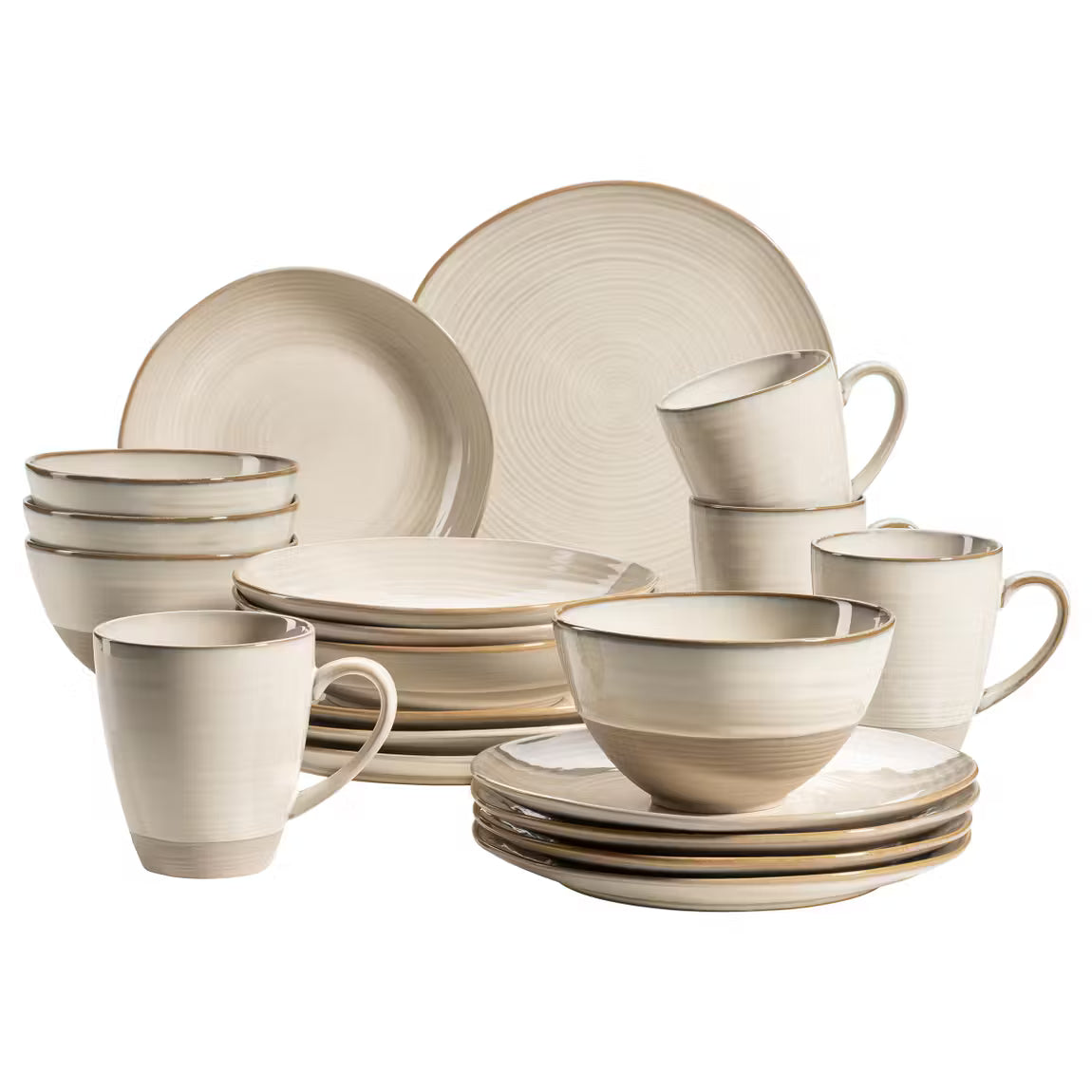 Aparelho de Jantar e Chá 25 Peças em Porcelana Rústico Elegante – Siena