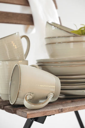 Aparelho de Jantar e Chá 25 Peças em Porcelana Rústico Elegante – Siena