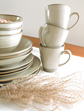 Aparelho de Jantar e Chá 25 Peças em Porcelana Rústico Elegante – Siena