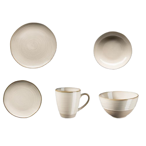 Aparelho de Jantar e Chá 25 Peças em Porcelana Rústico Elegante – Siena