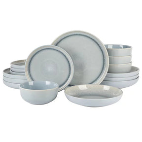 Aparelho de Jantar em Porcelana Contemporâneo Borda Reta Tetsu - 16 Peças