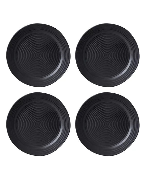 Aparelho de Jantar em Porcelana Contemporâneo Preto Yūgen - 12 Peças