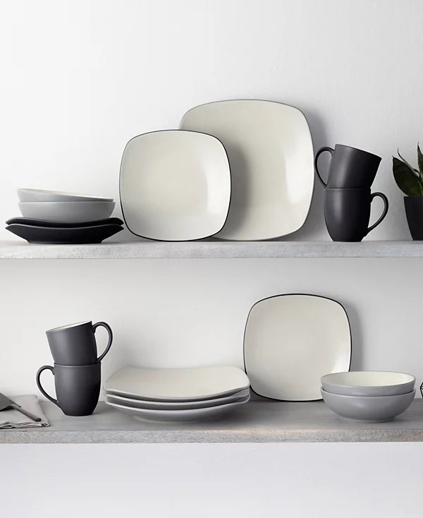 Aparelho de Jantar e Chá em Porcelana Moderno Gusto - 16 Peças
