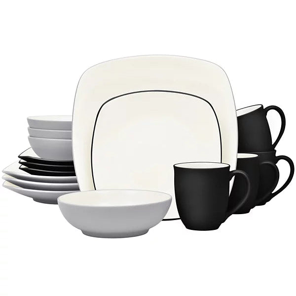 Aparelho de Jantar e Chá em Porcelana Moderno Gusto - 16 Peças