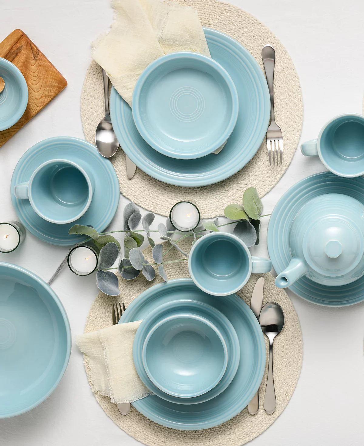 Aparelho de Jantar em Porcelana Minimalista Azzurra - 12 Peças