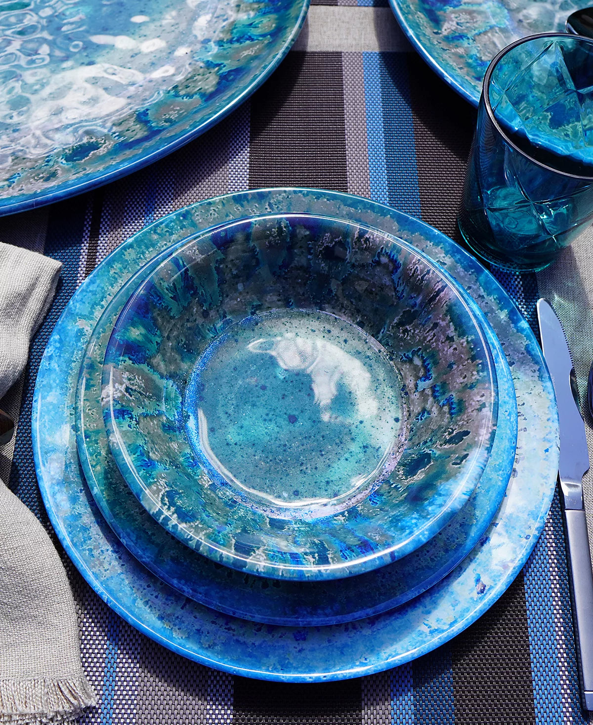 Aparelho de Jantar em Porcelana Contemporâneo Mar de Ostras  - 12 Peças