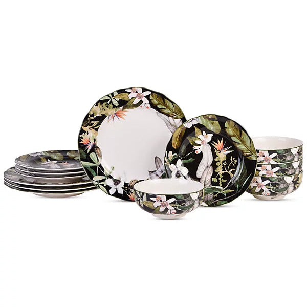 Aparelho de Jantar em Porcelana Artístico Bosco Vivo - 12 Peças