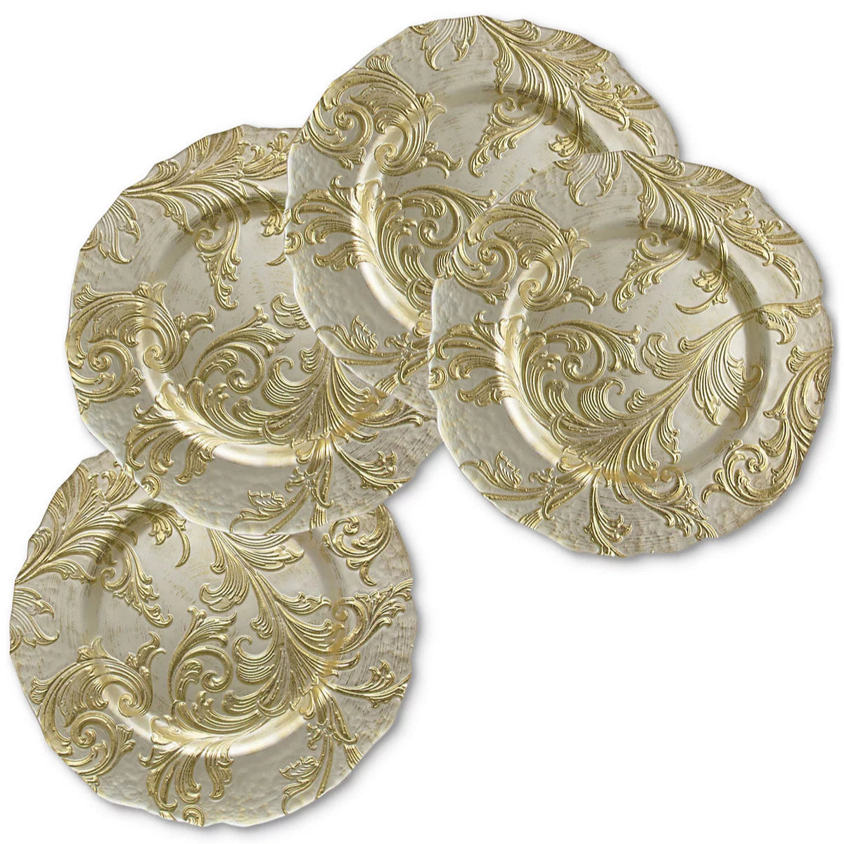 Pratos em Porcelana Premium Folha de Ouro - 4 Peças