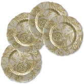 Pratos em Porcelana Premium Folha de Ouro - 4 Peças