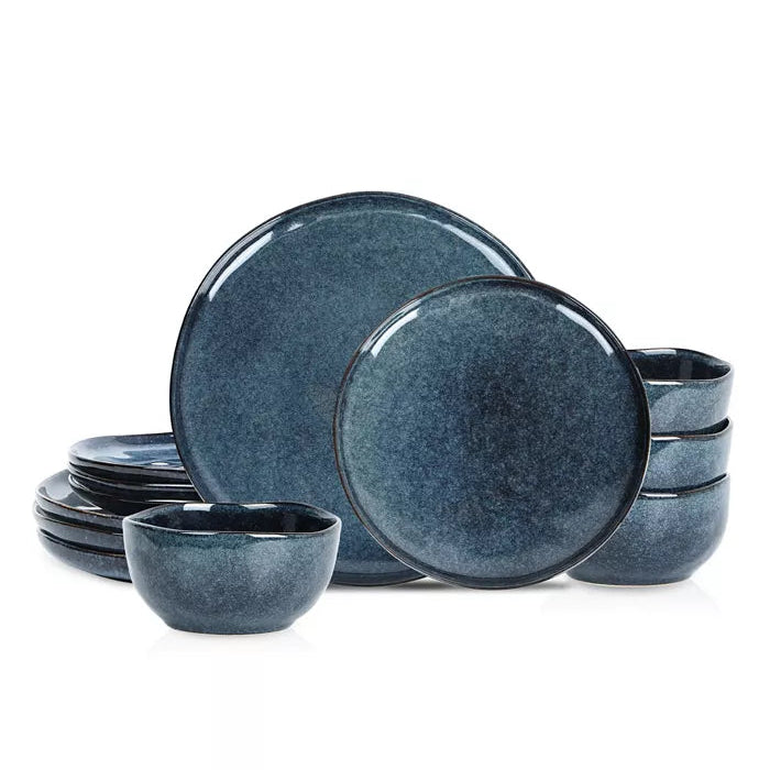 Aparelho de Jantar em Porcelana Minimalista Pietra Viva - 12 Peças