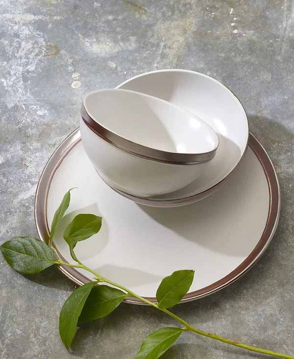 Aparelho de Jantar em Porcelana Contemporâneo Nyra - 12 Peças