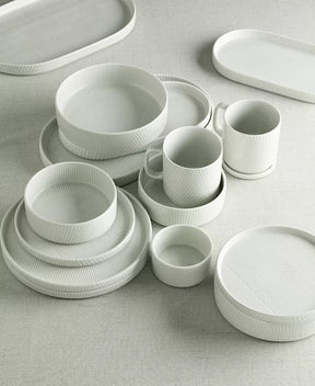 Aparelho de Jantar em Porcelana Minimalista Borda Reta Monteverde - 12 Peças