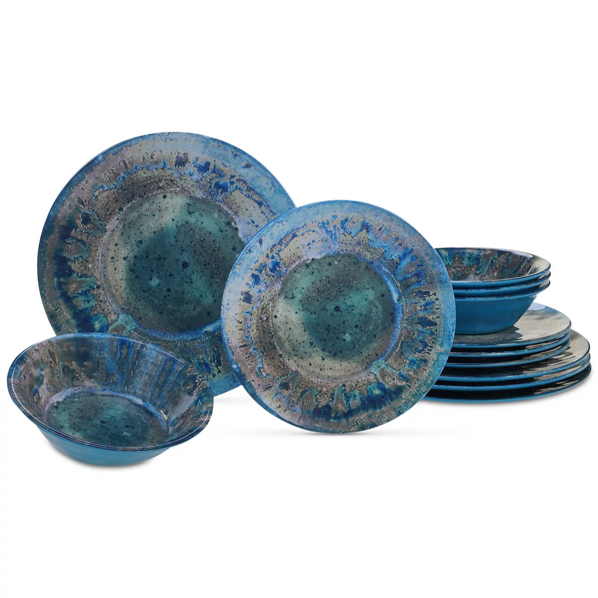 Aparelho de Jantar em Porcelana Contemporâneo Mar de Ostras  - 12 Peças