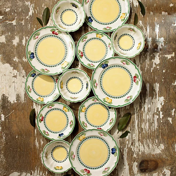 Aparelho de Jantar em Porcelana Decorado La Campagna - 12 Peças