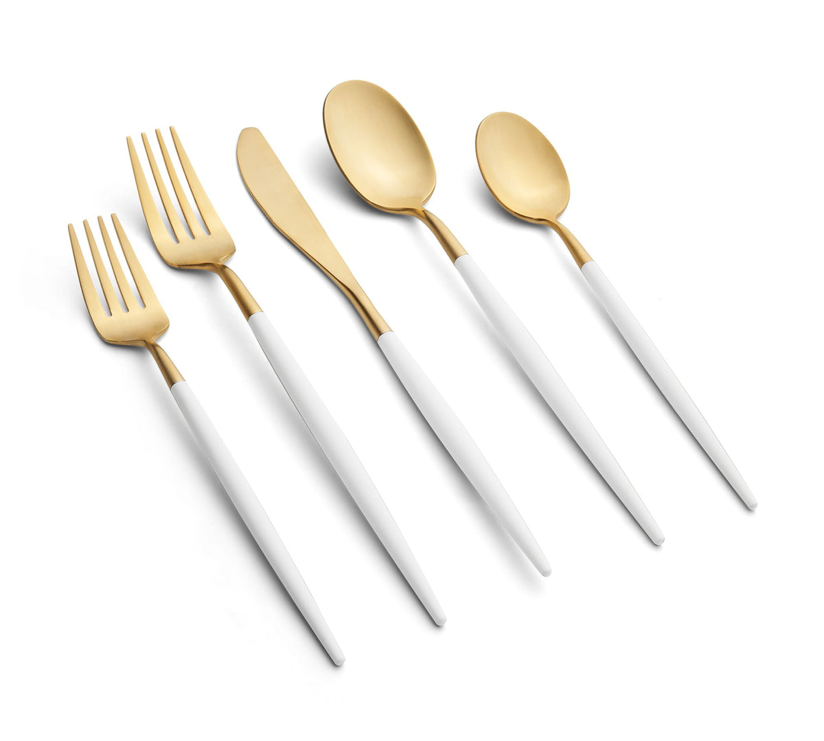 Jogo de Talheres em Inox Satinado Minimalista Dourado Aurum - 18 Peças