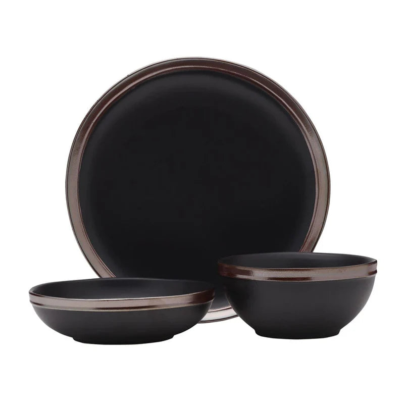 Aparelho de Jantar 15 Peças em Porcelana Minimalista – Kuroi